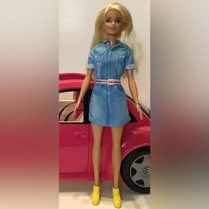 Barbie with denim dress.